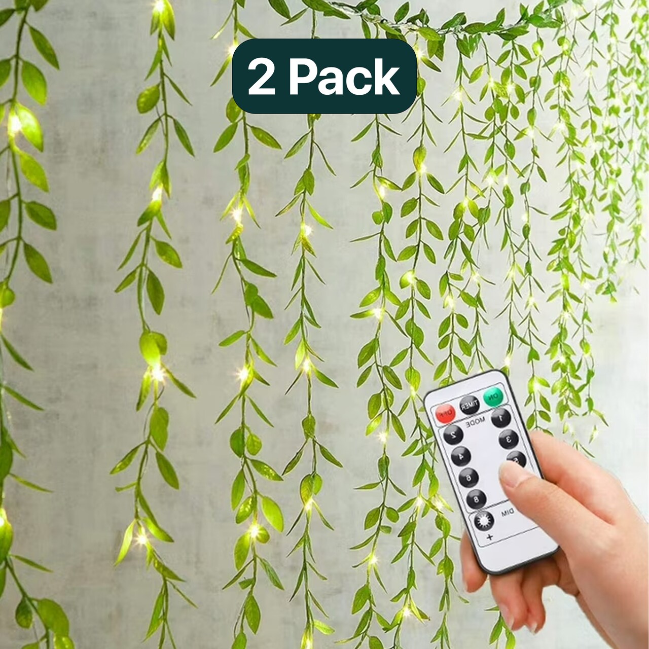 96 LED Decorative Leaf Curtain with Copper Wire and Warm Lights